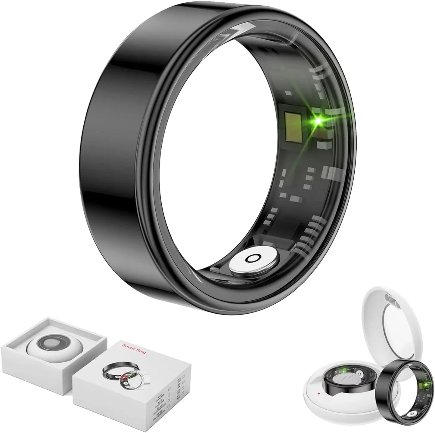 Anillo Inteligente de Salud IP68 – Control de Ritmo Cardiaco, Oxígeno, Sueño y Calorías para Mujer y Hombre